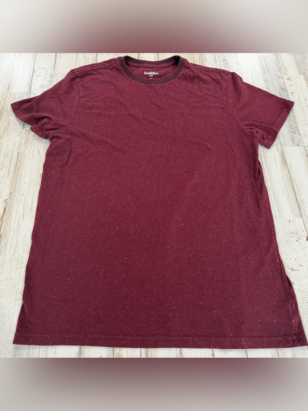 Men's Burgundy Short-Sleeve Crew Neck T-Shirt
